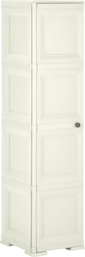vidaXL Armário de plástico 40x43x164 cm design de madeira cor baunilha