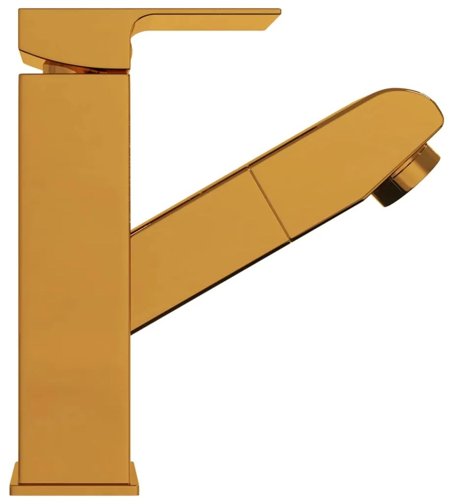 Torneira extraível p/ lavatório casa de banho 157x172mm dourado