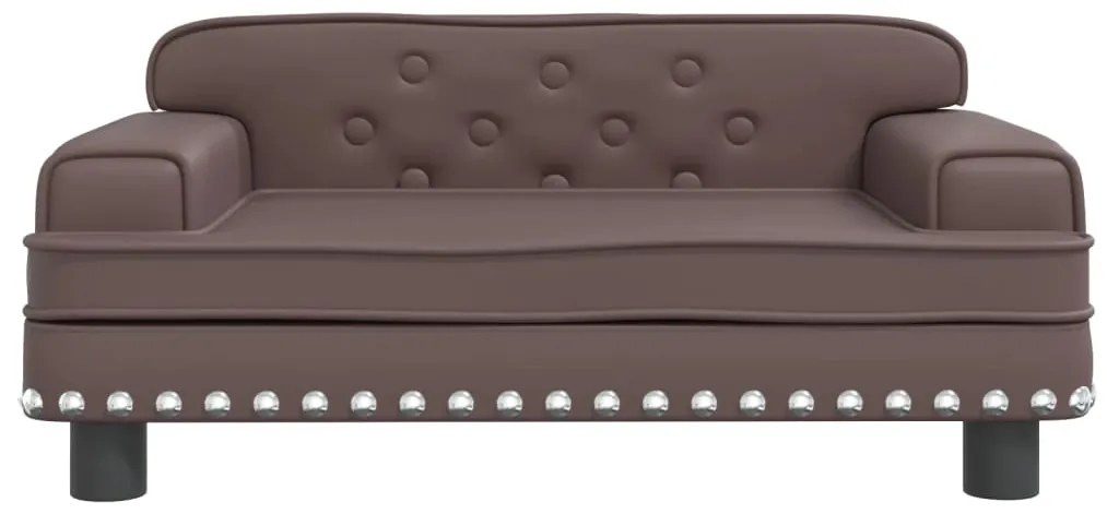 Sofá infantil 70x45x30 cm couro artificial castanho