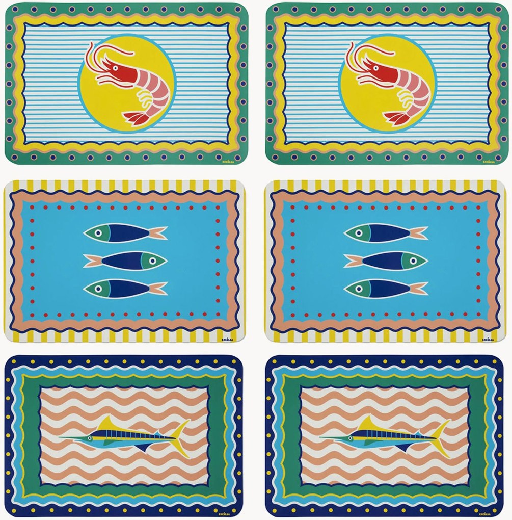 Individuais de mesa Corfù, conjunto de 6