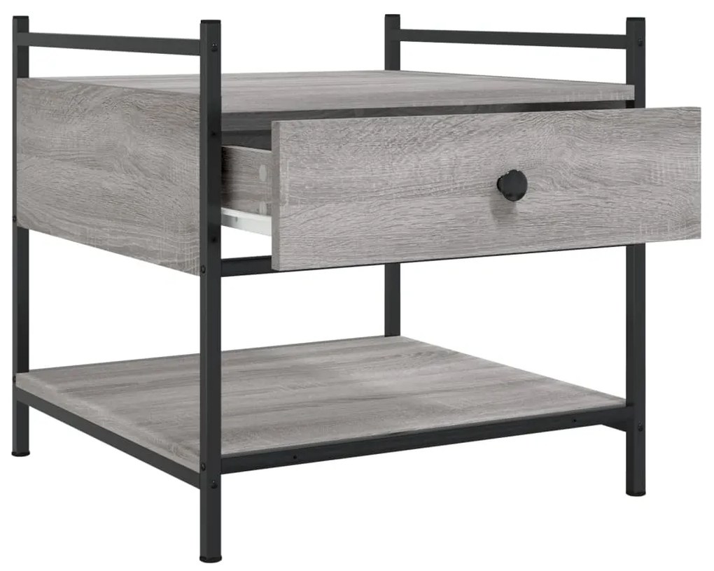 Mesa de centro 50x50x50 cm derivados de madeira cinzento sonoma