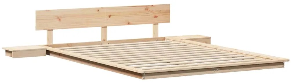 Estrado de Cama com Mesas de Cabeceira 140x200cm Madeira Maciça