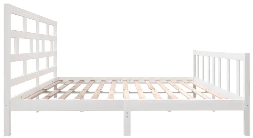 Estrutura de cama 200x200 cm madeira de pinho maciça branco