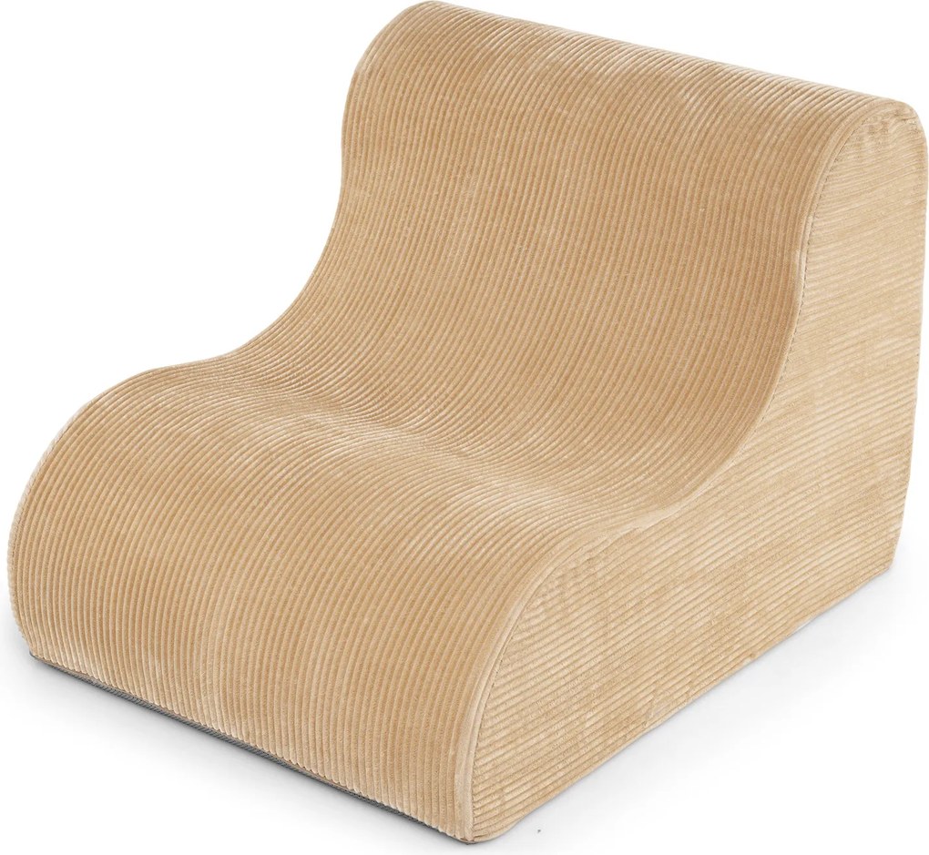 Pufe de chão moderno em forma de pêra com enchimento de espuma 100 x 78 x 69,5 cm, capa em tecido polar cor de coral lavável, base antiderrapante, cap