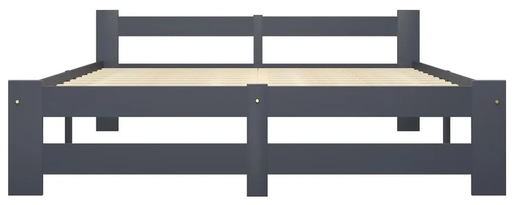 Estrutura de cama 120x200 cm pinho maciço cinzento-escuro