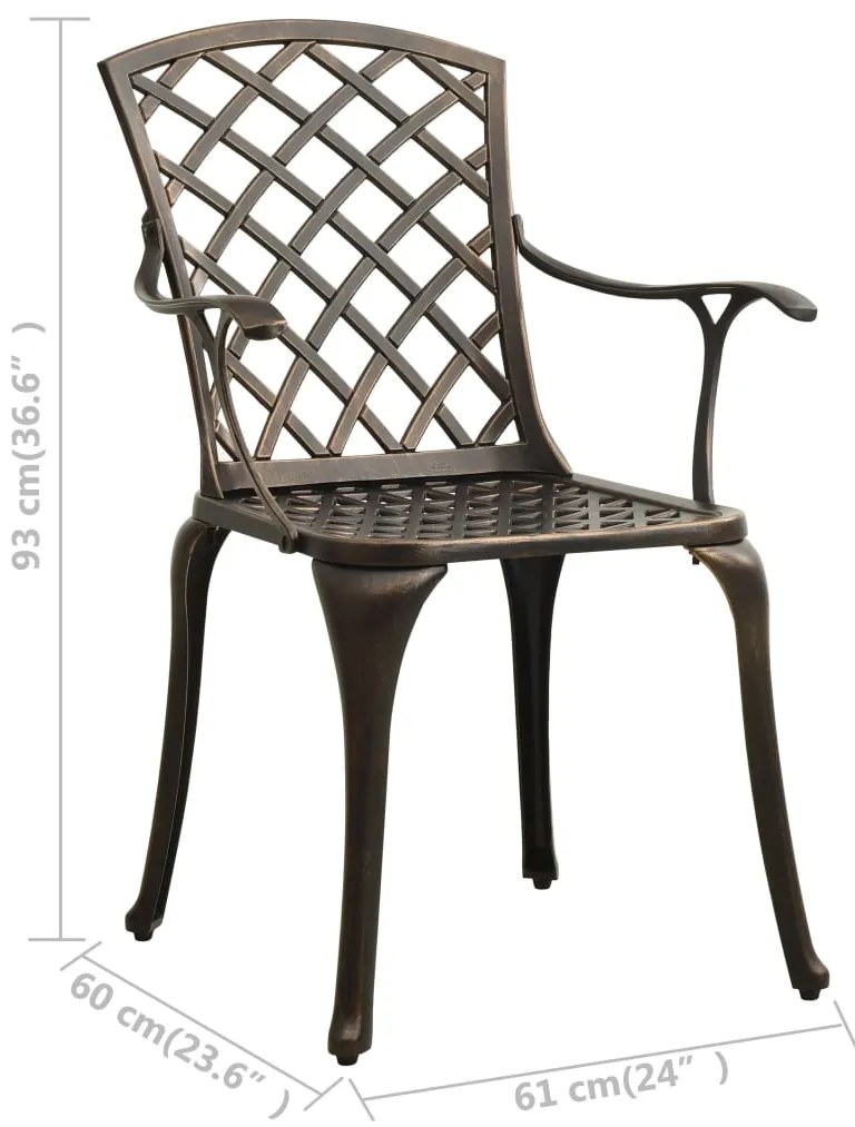 3 pcs conjunto bistrô alumínio fundido bronze
