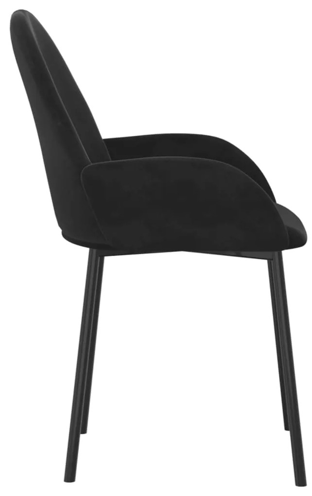 Cadeiras de jantar 2 pcs veludo preto