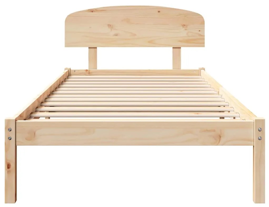 Estrado de Cama com Cabeceira 90x190 cm Madeira Maciça Pinho