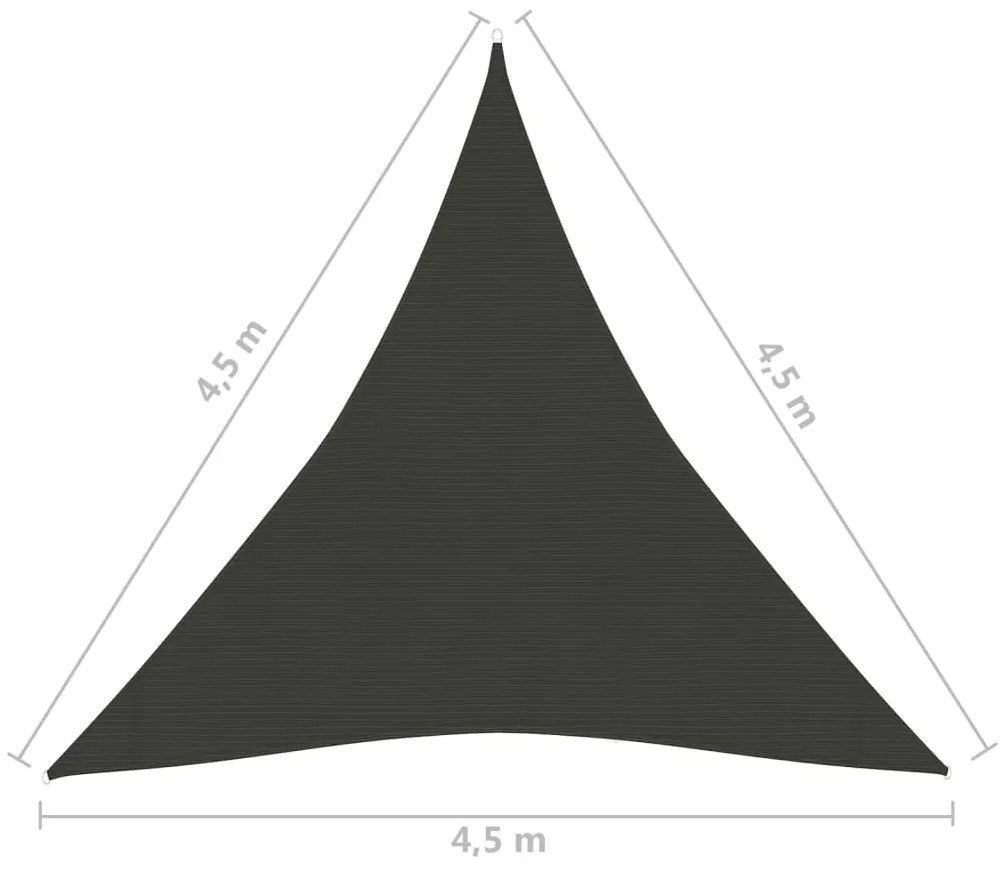 Para-sol estilo vela 160 g/m² 4,5x4,5x4,5 m PEAD antracite