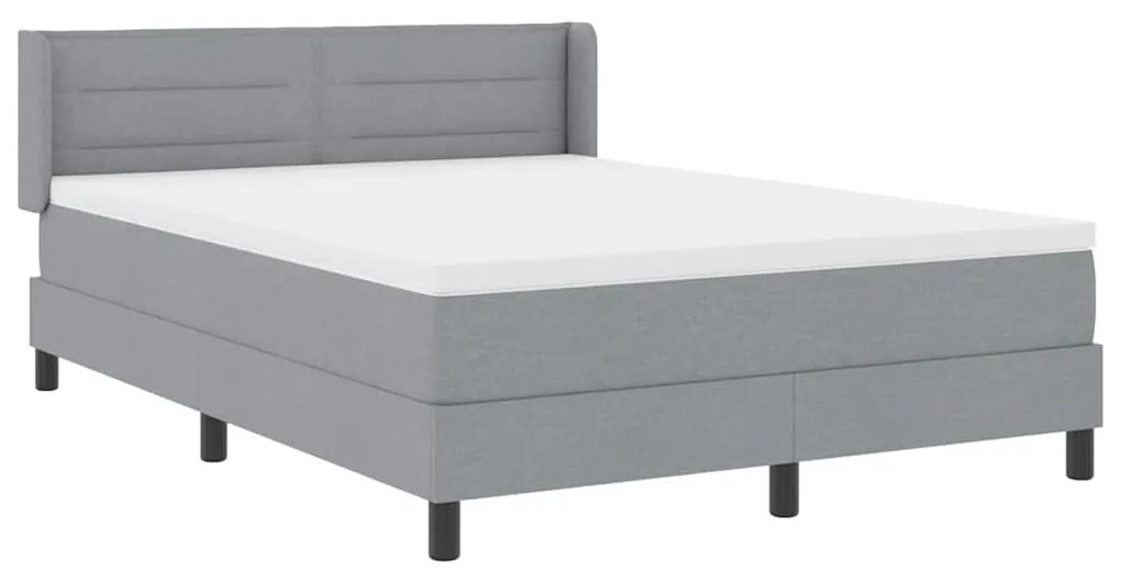Cama Box com Colchão – Cinza Claro, 160 x 200 cm – Tecido