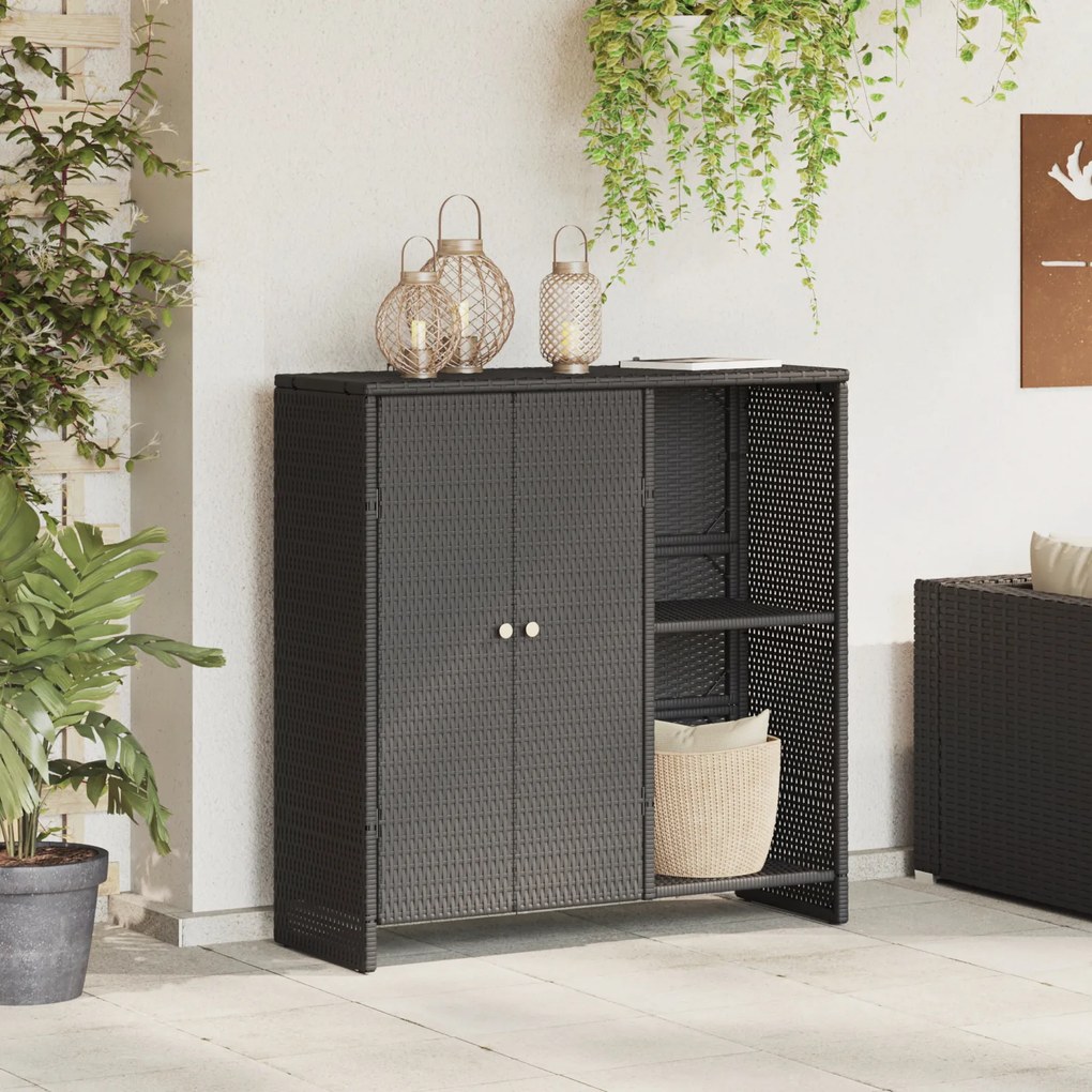 vidaXL Armário de Armazenamento Preto 100X36X102 cm Vime