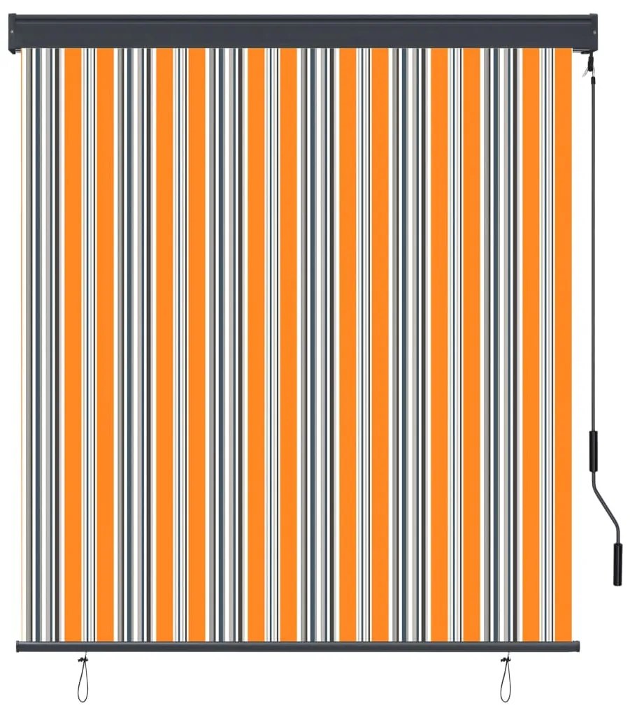 Estore de rolo para exterior 140x250 cm amarelo e azul