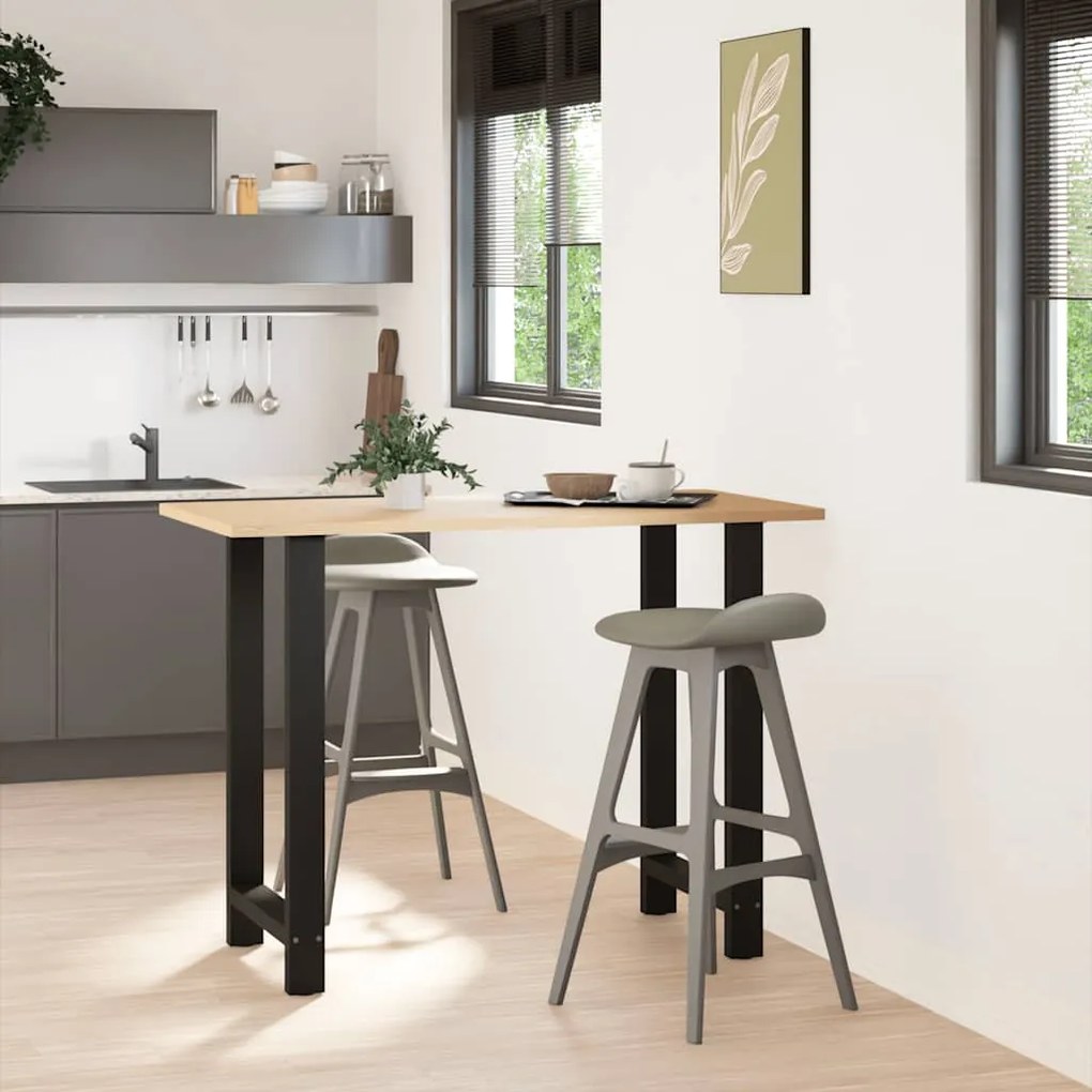 Pés para mesa de bar pretos 2 peças 60x(100-101) cm aço
