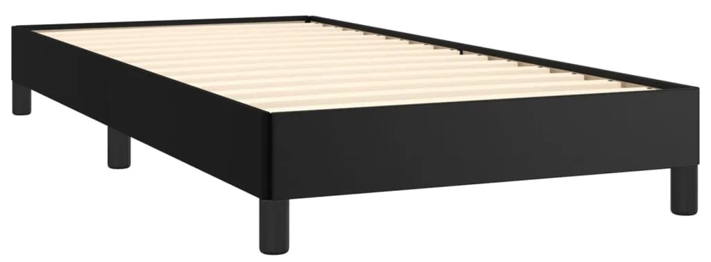 Estrutura de cama 100x200 cm couro artificial preto