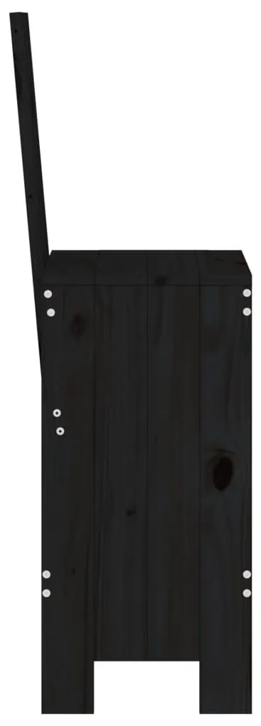 Cadeiras de bar 2 pcs 40x42x120 cm pinho maciço preto