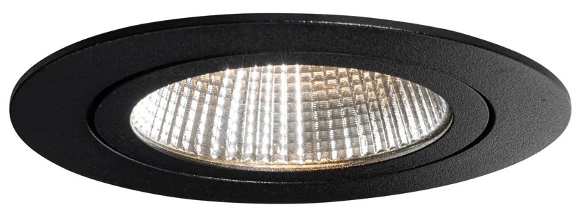 Conjunto de 6 focos embutidos pretos 9,5cm Incl. LED 1300 lm regulável IP65 - Gaius Moderno