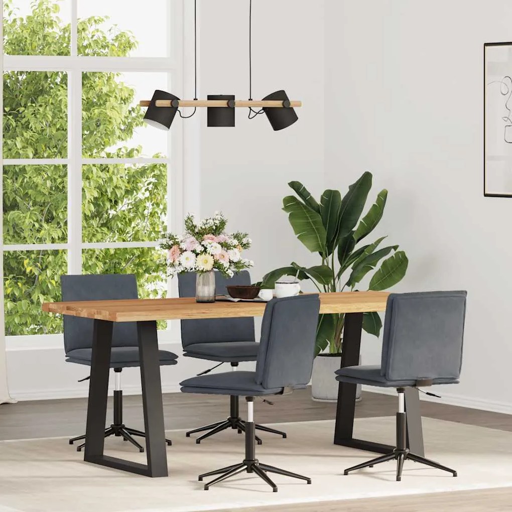 Cadeiras de jantar 4 pcs veludo cinzento-escuro