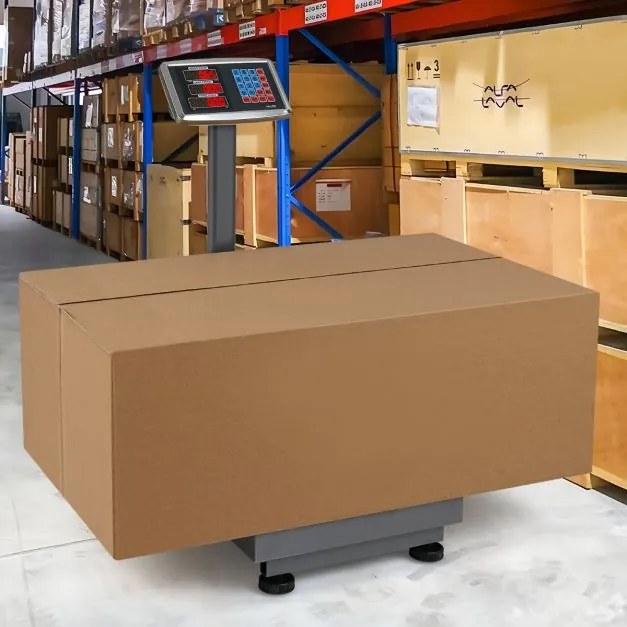 Balança industrial digital computadorizada de 300 kg Balança de plataforma com calculadora de preço Ecrã LED transparente Prata