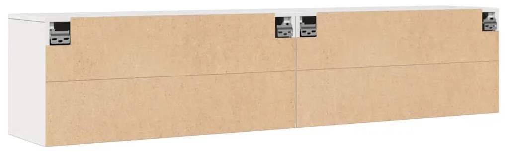 Armários de parede 2 pcs 80x30x35 cm pinho maciço branco