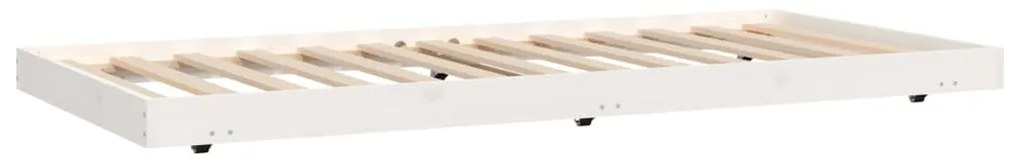 Cama sem colchão 75x190 cm madeira de pinho maciça branco