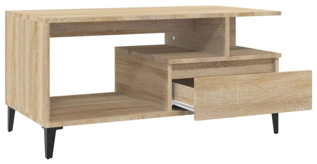 Mesa de centro 90x49x45 cm derivados de madeira carvalho sonoma