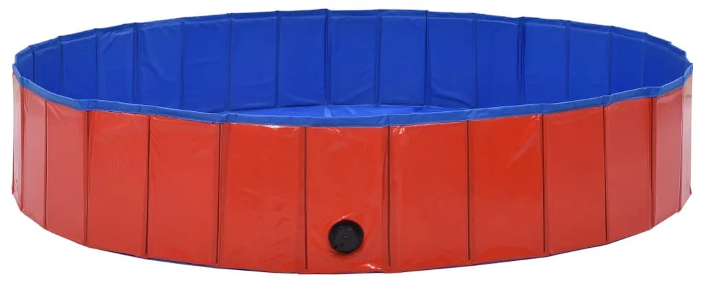 Piscina para cães dobrável 160x30 cm PVC vermelho