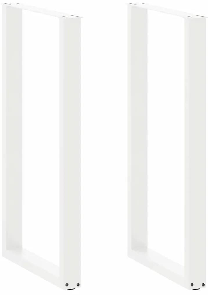 vidaXL Pés de mesa de bar em forma de U, 2 peças, branco, 60x (110-111) cm, aço
