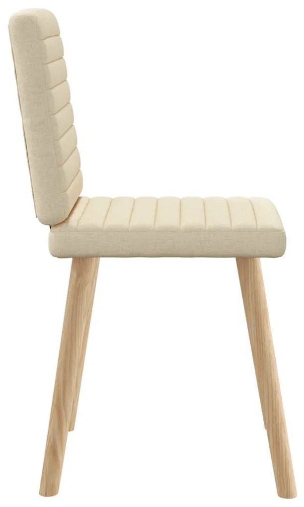 Cadeiras de jantar 4 pcs tecido cor creme