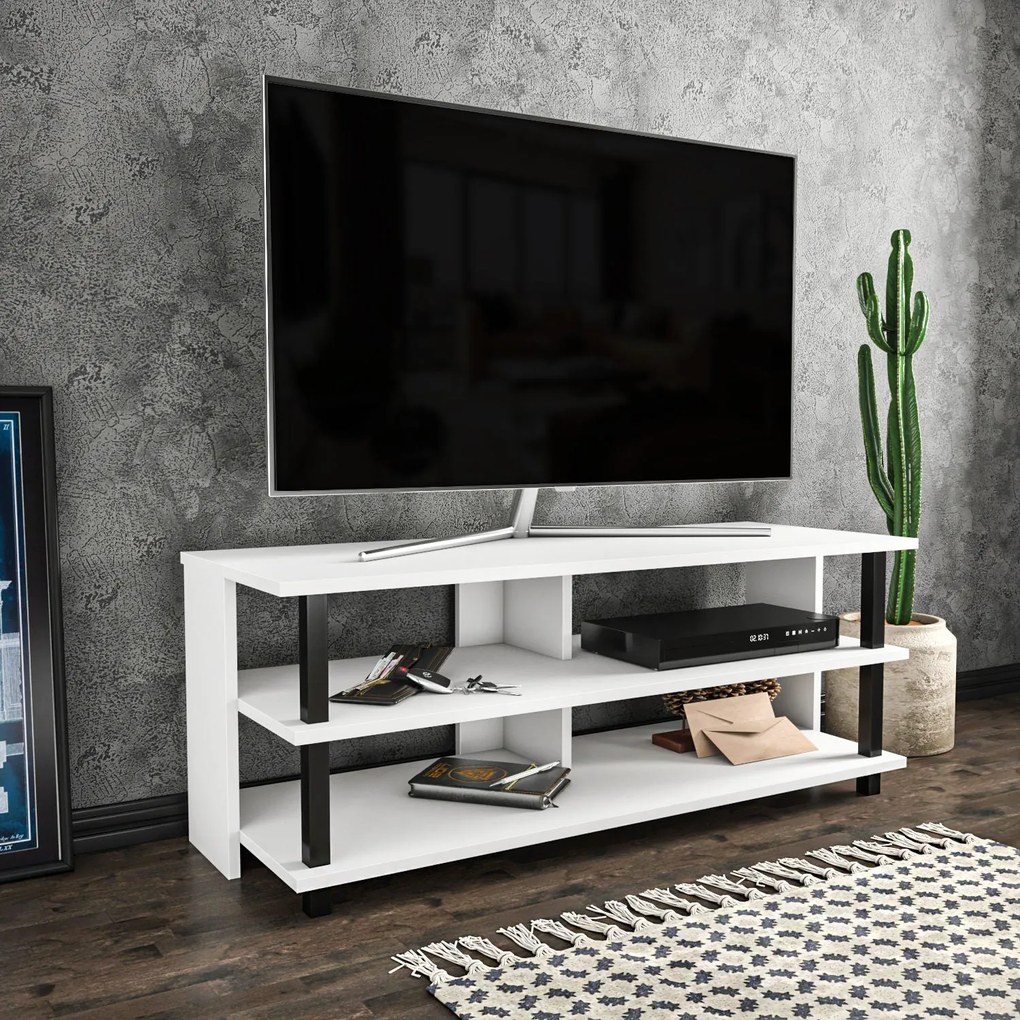Móvel para TV Pueblo – Preto e Branco – 120x44,6x47,4 cm