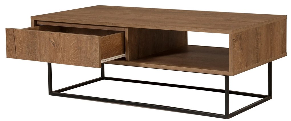 Mesa de Centro Dale – Nogueira/Preto – 120x43x60 cm