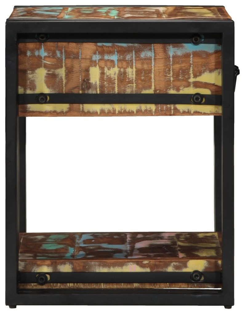 Mesas de Cabeceira 2 pcs 40x40x50 cm Madeira Recuperada Sólida