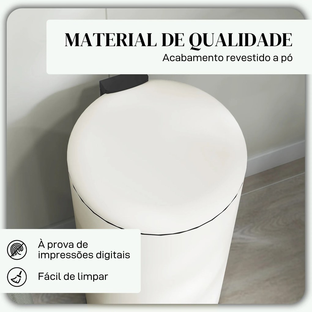 Balde de Lixo para Cozinha 30L Cubo de Lixo com Pedal Tampa com Fecham