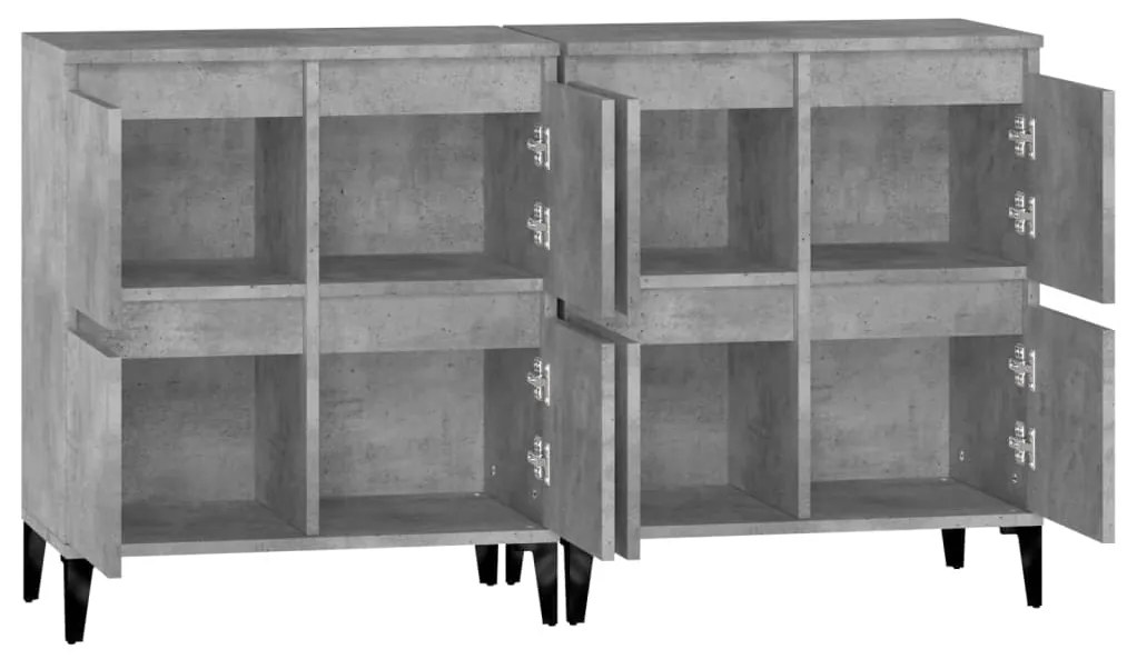 Aparadores 2 pcs 60x35x70 cm derivados de madeira cinza cimento