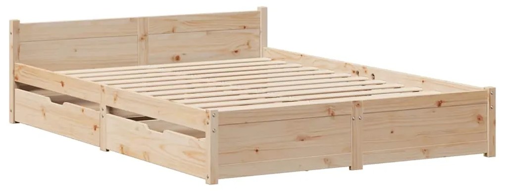 Cama sem colchão 135x190 cm madeira de pinho maciça