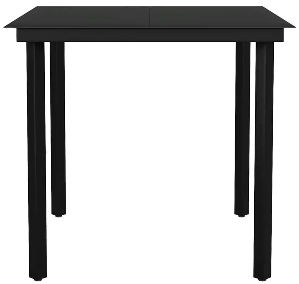 Conjunto jantar jardim 3 peças almofadas vidro vime PE castanho