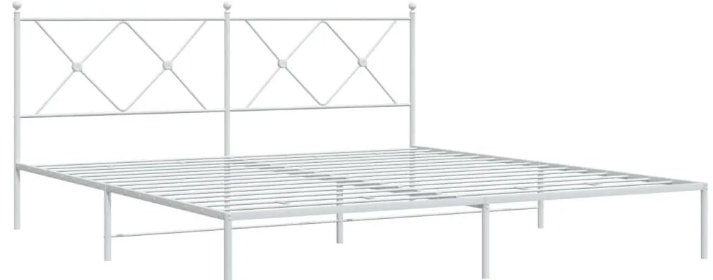 Estrutura de cama com cabeceira 183x213 cm metal branco