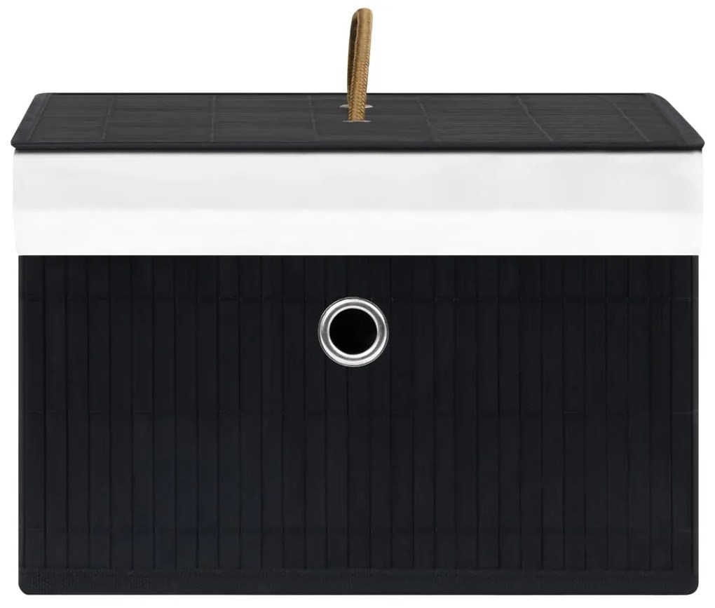 Caixas de arrumação 4 pcs bambu preto