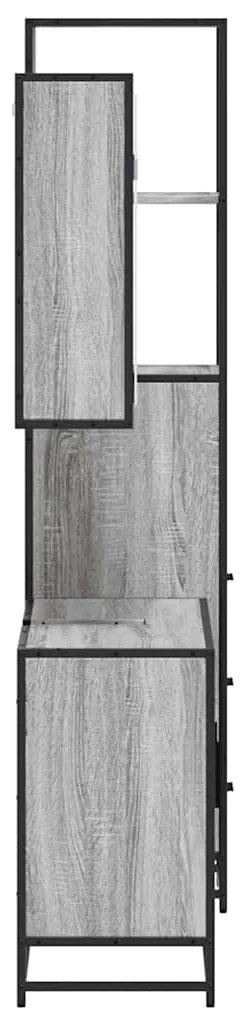 3 pcs Conjunto móveis casa de banho madeira proc. cinza sonoma