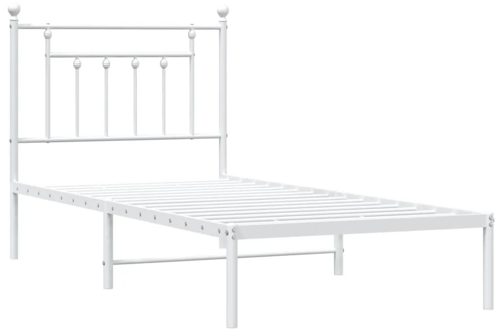 Estrutura de cama com cabeceira 90x200 cm metal branco