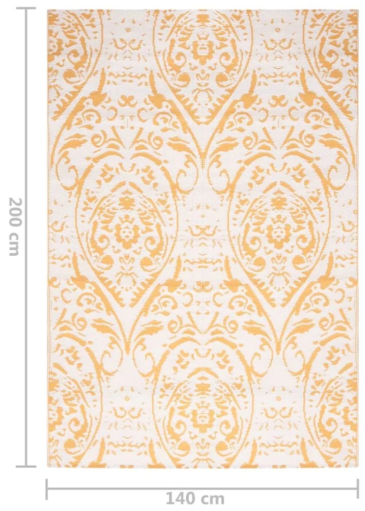 Tapete de exterior 140x200 cm ARAKIL PP amarelo
