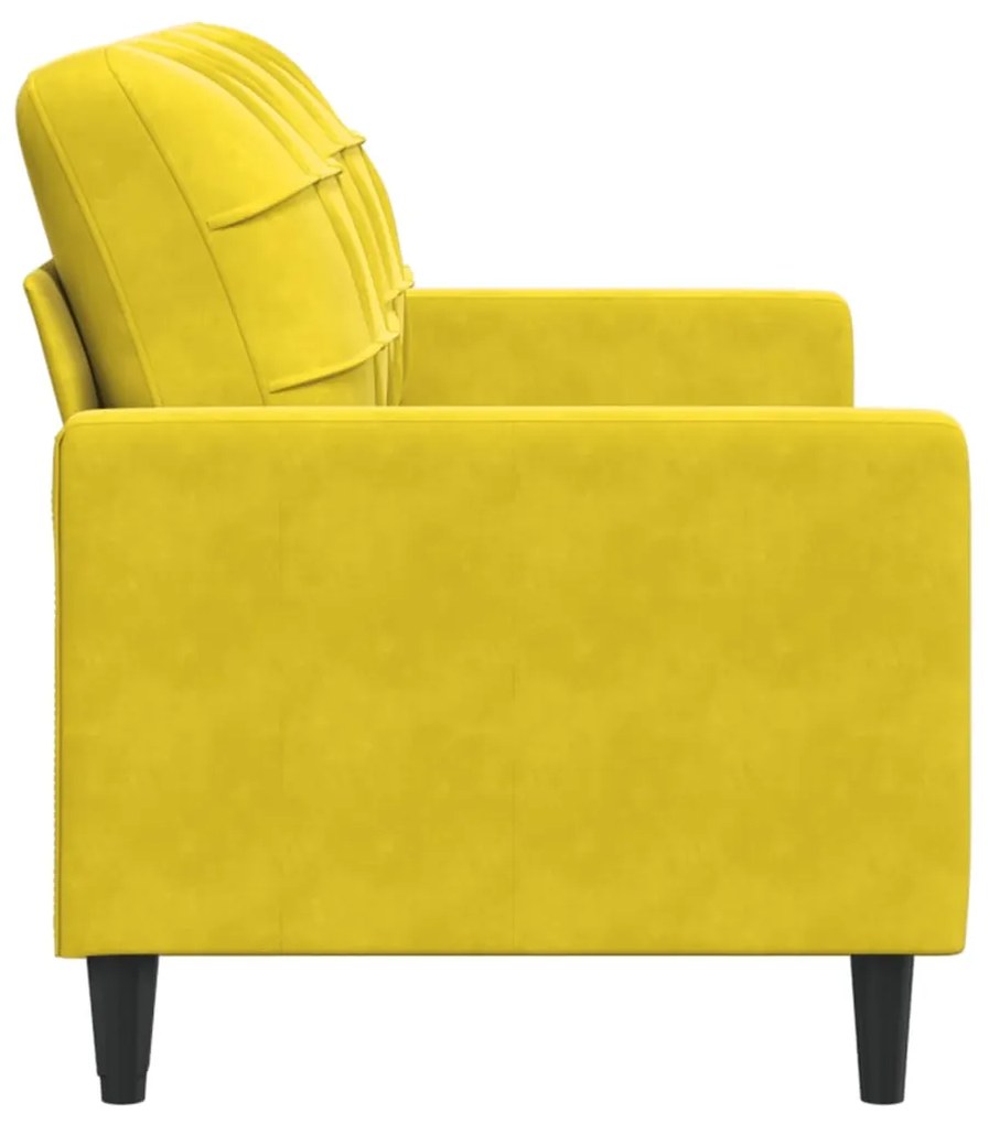 Sofá de 2 lugares veludo 140 cm amarelo