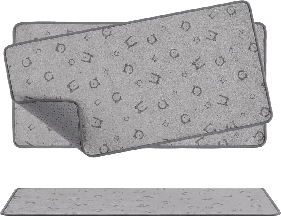 Conjunto de 2 Manta para cães,122 x 61 cm tapete reutilizável para cães Cinza