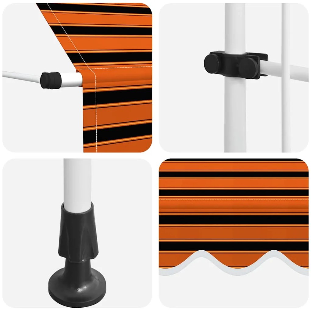 Toldo retrátil manual 400 cm laranja e castanho
