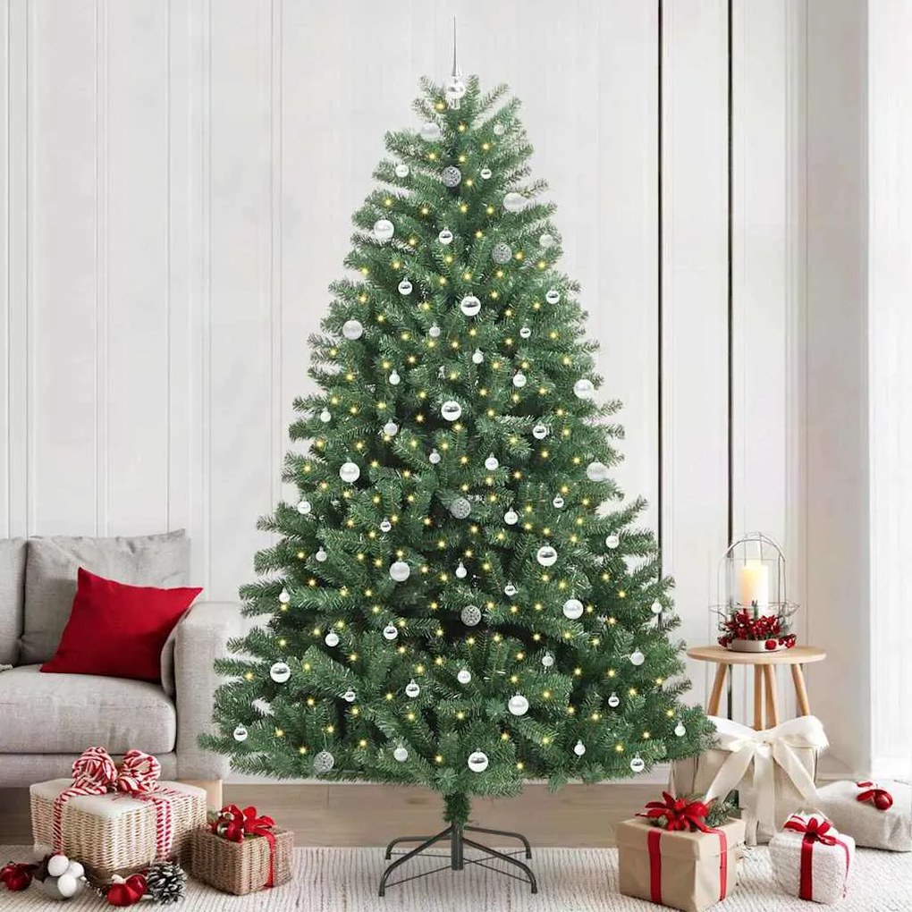 vidaXL Árvore de Natal Articulada Artificial Verde 240 cm PVC e Metal