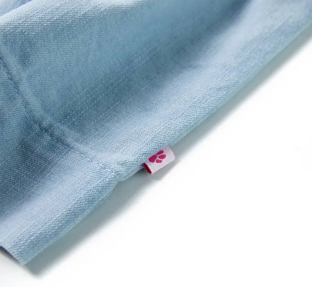 Vestido de criança com folhos azul-suave 104