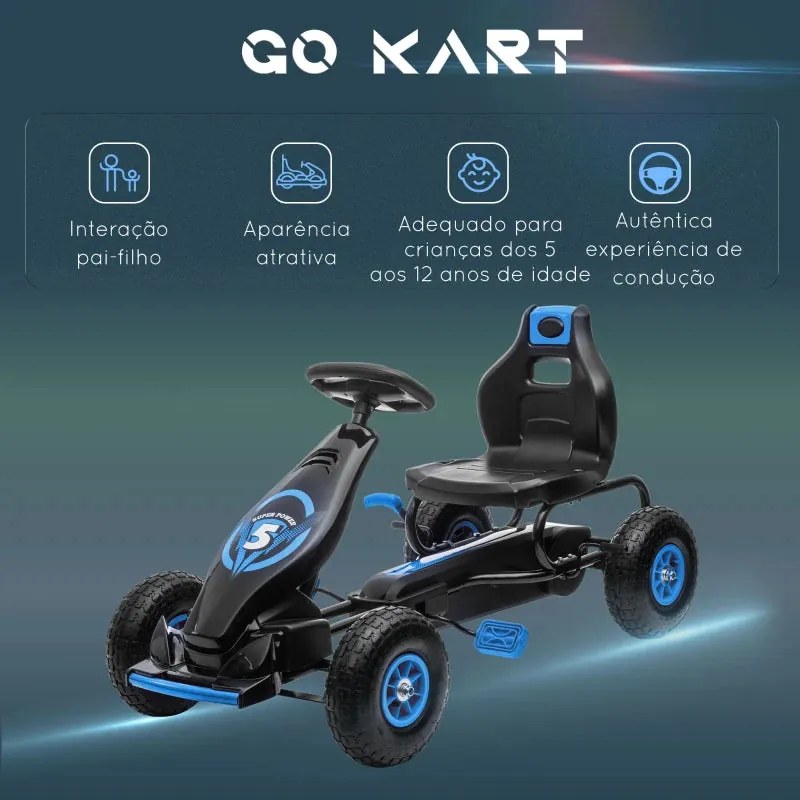 Kart a Pedais para Crianças 5-12 Anos - Azul