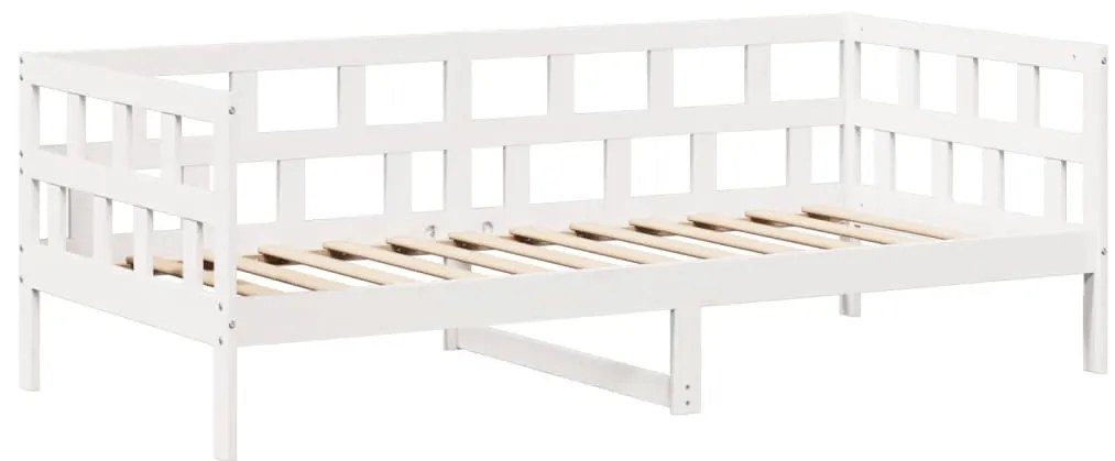 Sofá-cama c/ telhado 90x190 cm madeira de pinho maciça branco