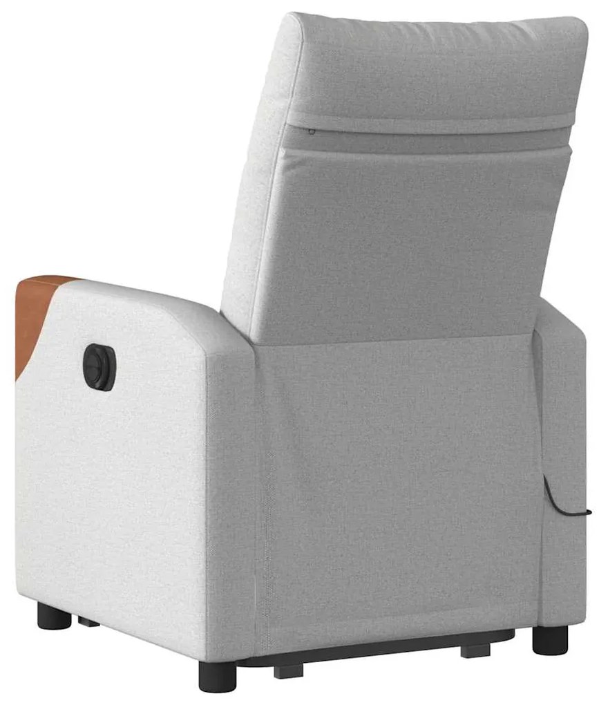 Poltrona elevatória de massagens tecido cinzento-nublado