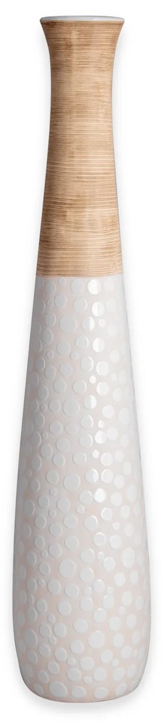 Jarrão Cerâmica Branco/Bege 16X80cm