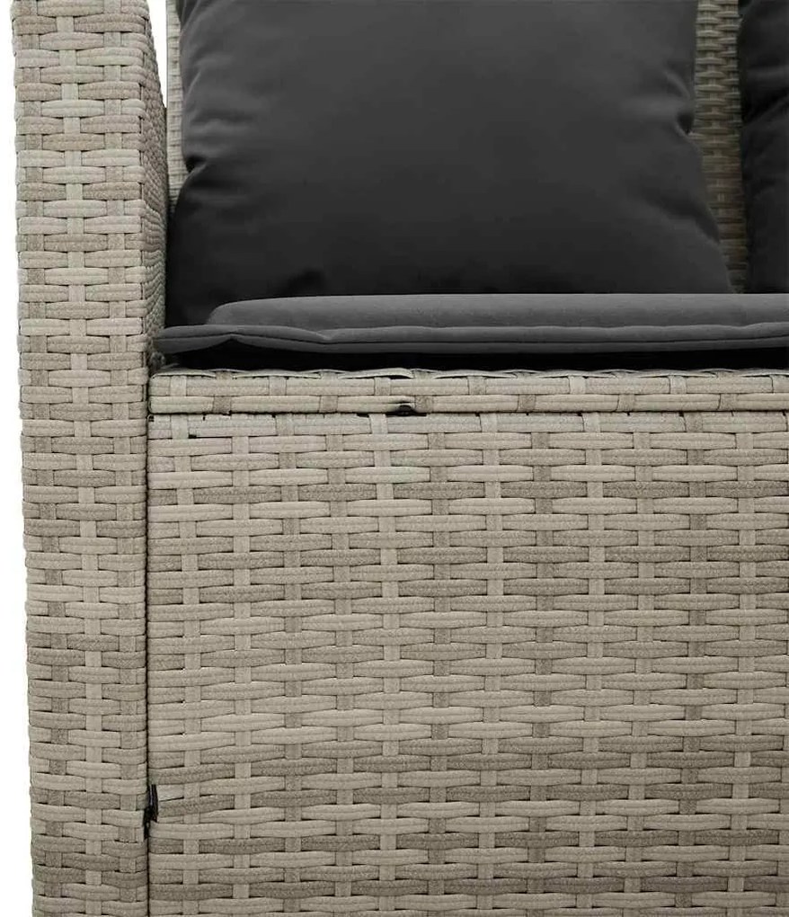 6 pcs conj. sofás jardim com almofadões vime PE cinzento-claro